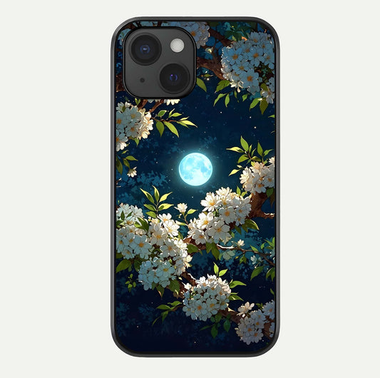 Moonlit Blossom Dream Glass Case For iPhone 15 by Custom World