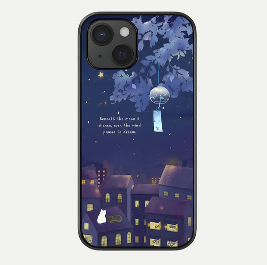 Moonlit Cat Silence Glass Case For iPhone 15 by Custom World