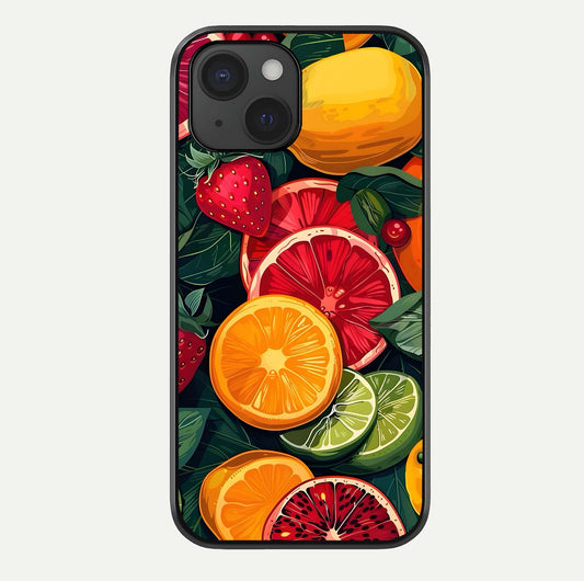 Multiple Fruits Glass Case For iPhone 15 by Custom World