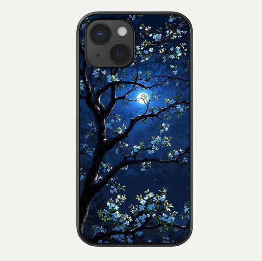 Mystic Floral Night Glass Case For iPhone 15 by Custom World