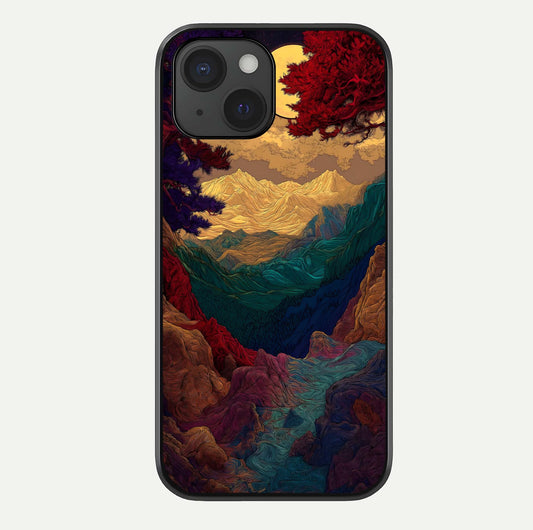 Mystic Valley Light Glass Case For iPhone 15 by Custom World