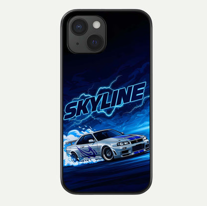 Neon Drift Beast Glass Case For iPhone 15 by Custom World
