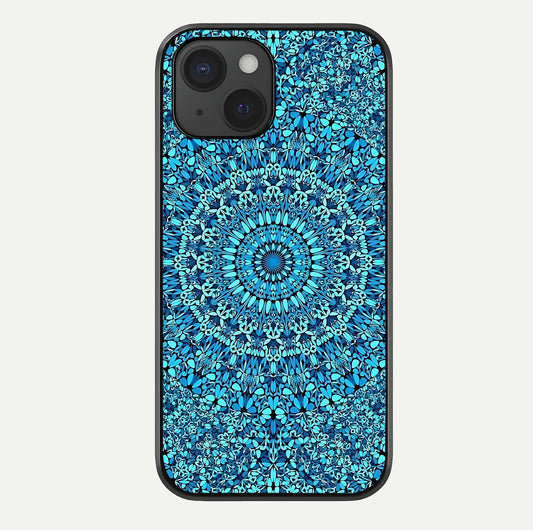 Ocean Bloom Mandala Glass Case For iPhone 15 by Custom World