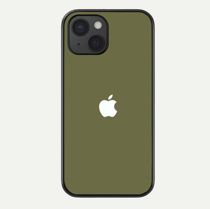 Olive Matte Essence Glass Case For iPhone 15 by Custom World