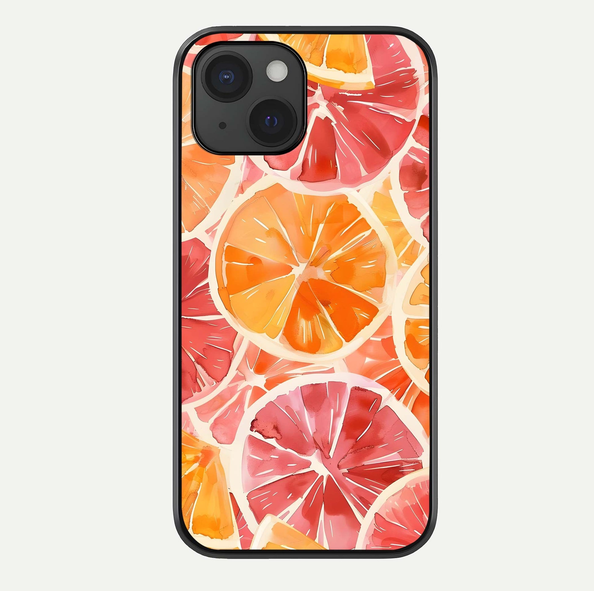 Orange Fruits Pattern Glass Case For iPhone 15 by Custom World