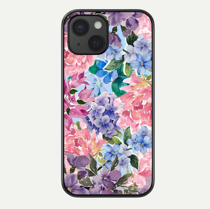 Pastel Floral Mix Glass Case For iPhone 15 by Custom World