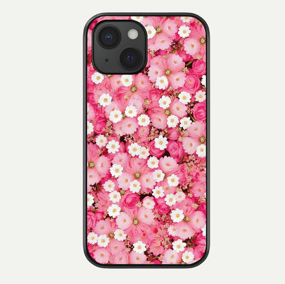 Pink Daisy Bliss Glass Case For iPhone 15 by Custom World