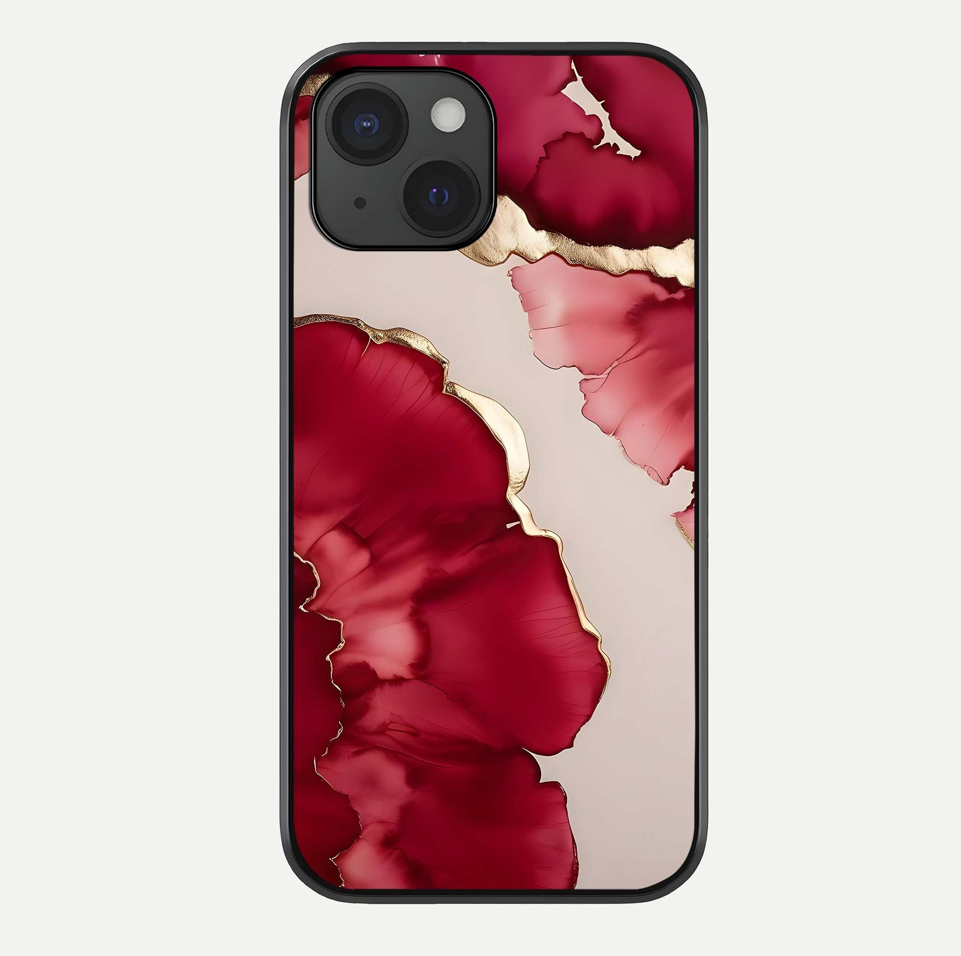 Pink & White Marble Glass Case For iPhone 15 by Custom World