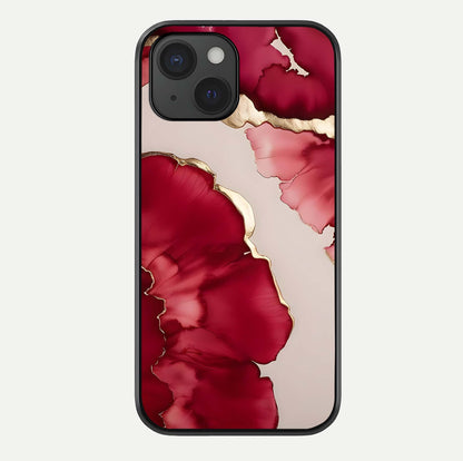 Pink & White Marble Glass Case For iPhone 15 by Custom World