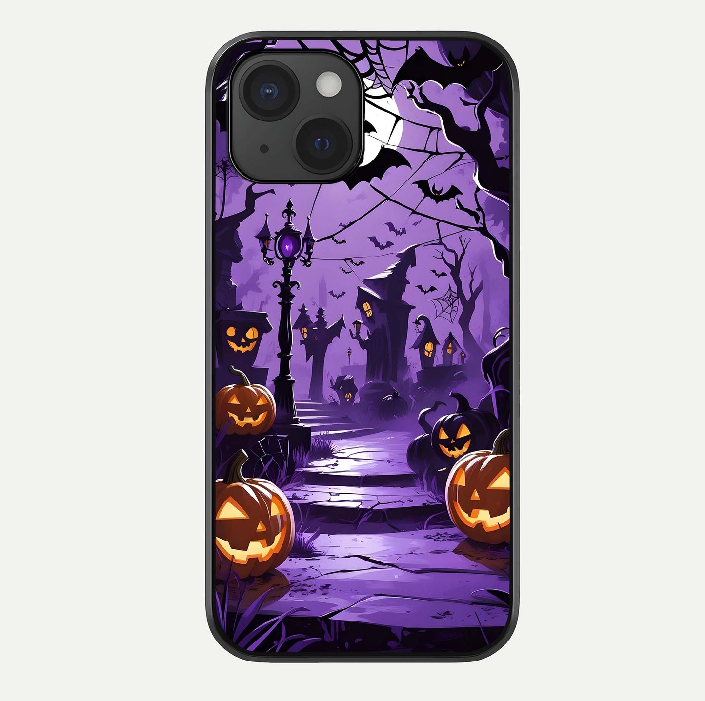 Pumpkin Patch Halloween Glass Case For iPhone 15 by Custom World