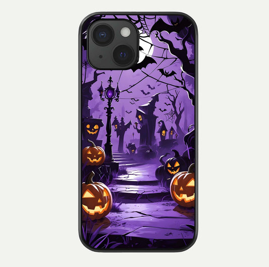 Pumpkin Patch Halloween Glass Case For iPhone 15 by Custom World