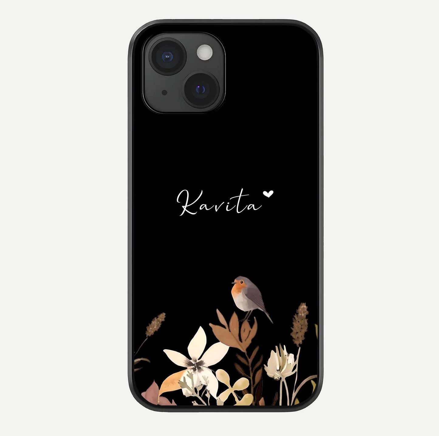 Quiet Garden Tune Custom Name Glass Case For iPhone 15 by Custom World