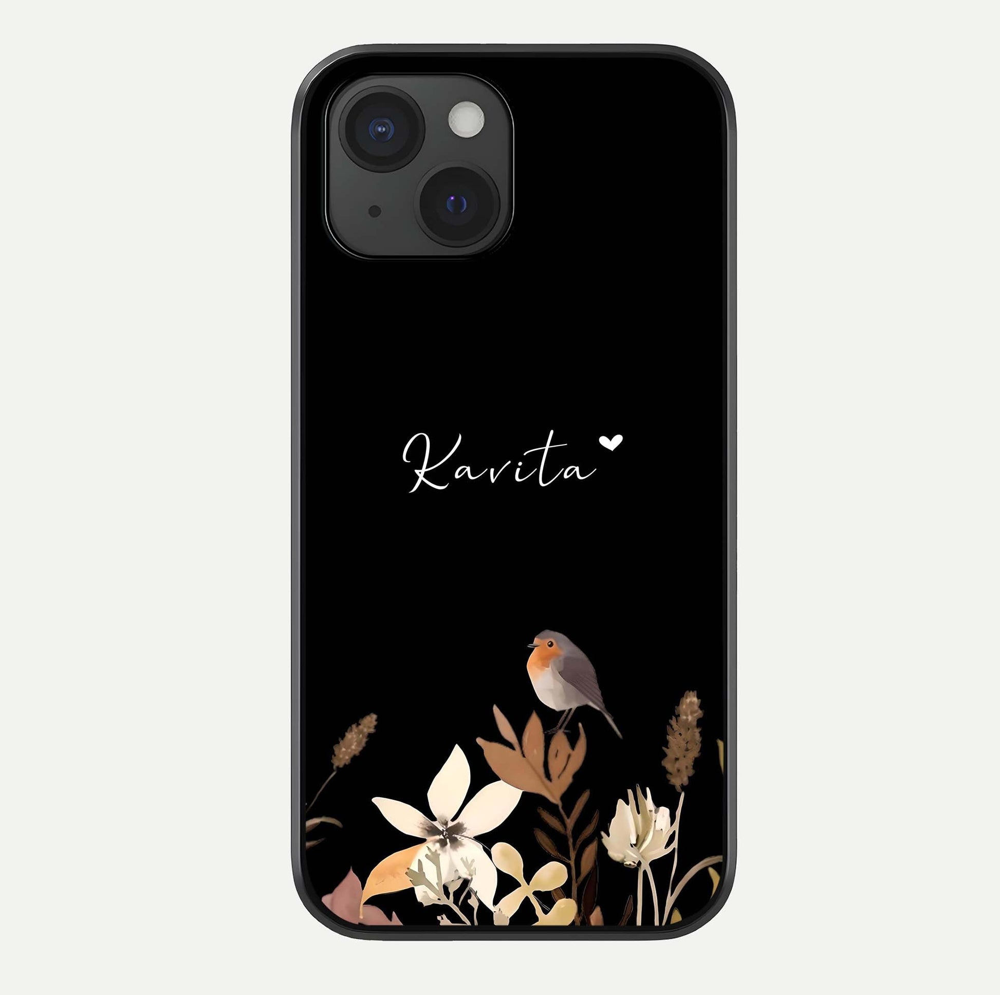 Quiet Garden Tune Custom Name Glass Case For iPhone 15 by Custom World