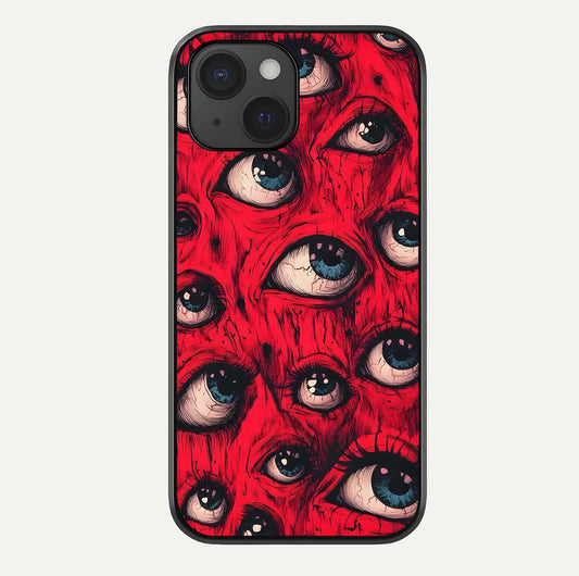 Red Eyes Pattern Glass Case For iPhone 15 by Custom World