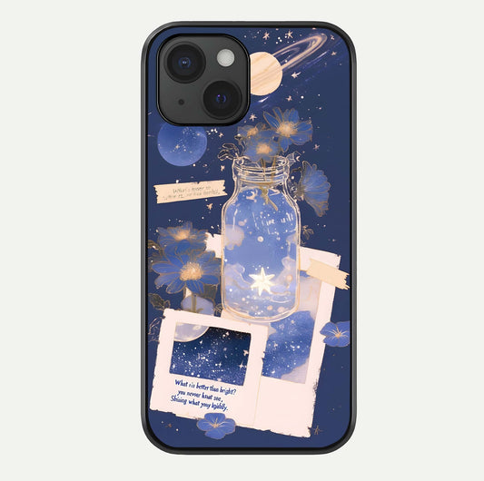 Starlit Cosmic Jar Glass Case For iPhone 15 by Custom World