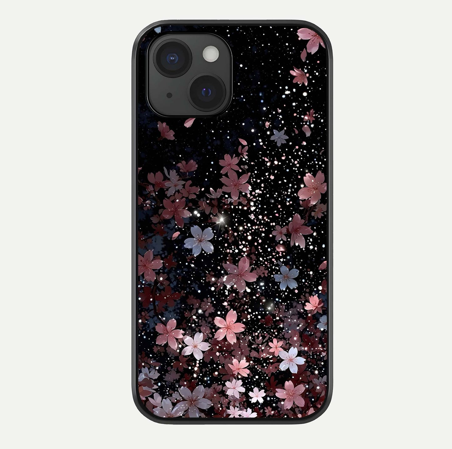 Starlit Flower Dreams Glass Case For iPhone 15 by Custom World