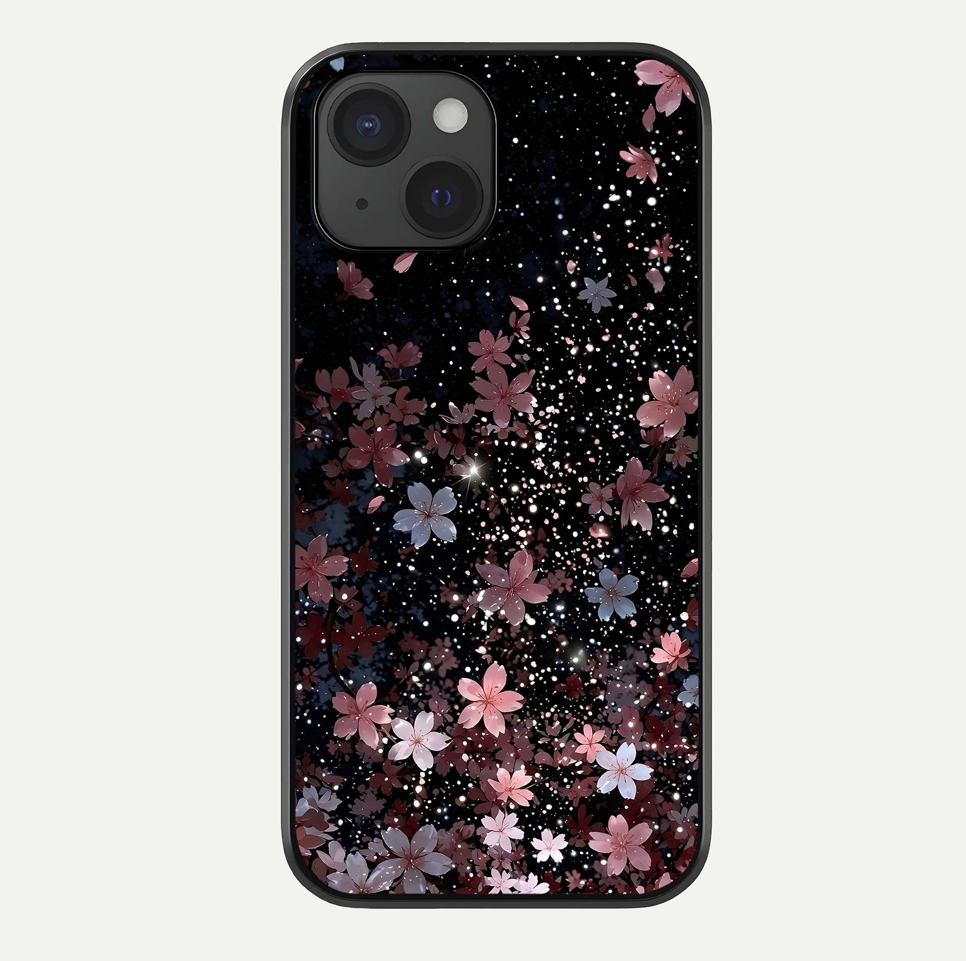 Starlit Flower Dreams Glass Case For iPhone 15 by Custom World