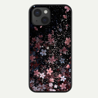 Starlit Flower Dreams Glass Case For iPhone 15 by Custom World