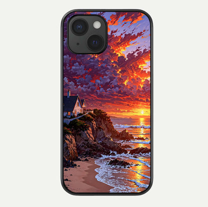 Sunset House By Sea Glass Case For iPhone 15 by Custom World