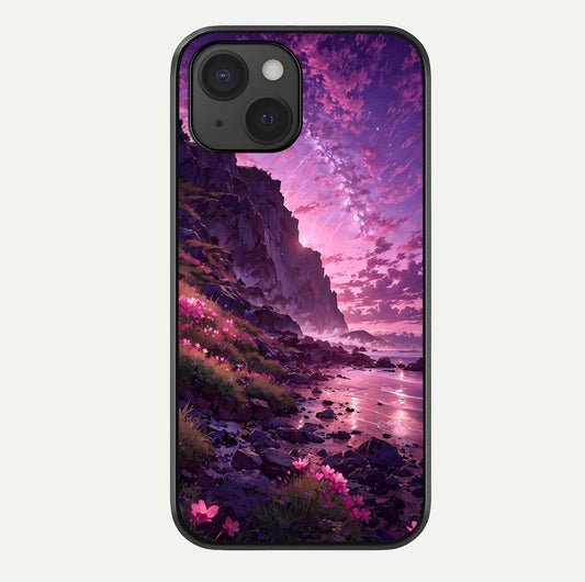 Twilight Blossom Coast Glass Case For iPhone 15 by Custom World