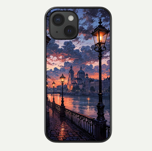 Twilight River Lights Glass Case For iPhone 15 by Custom World