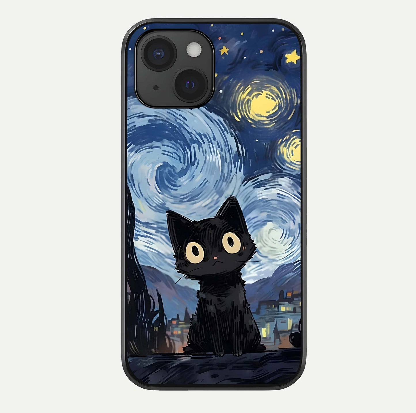 Van Gogh Cat Glass Case For iPhone 15 by Custom World
