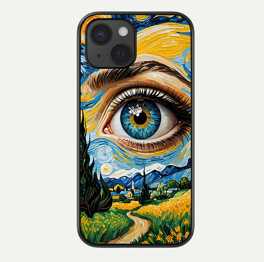 Van Gogh Eye Glass Case For iPhone 15 by Custom World