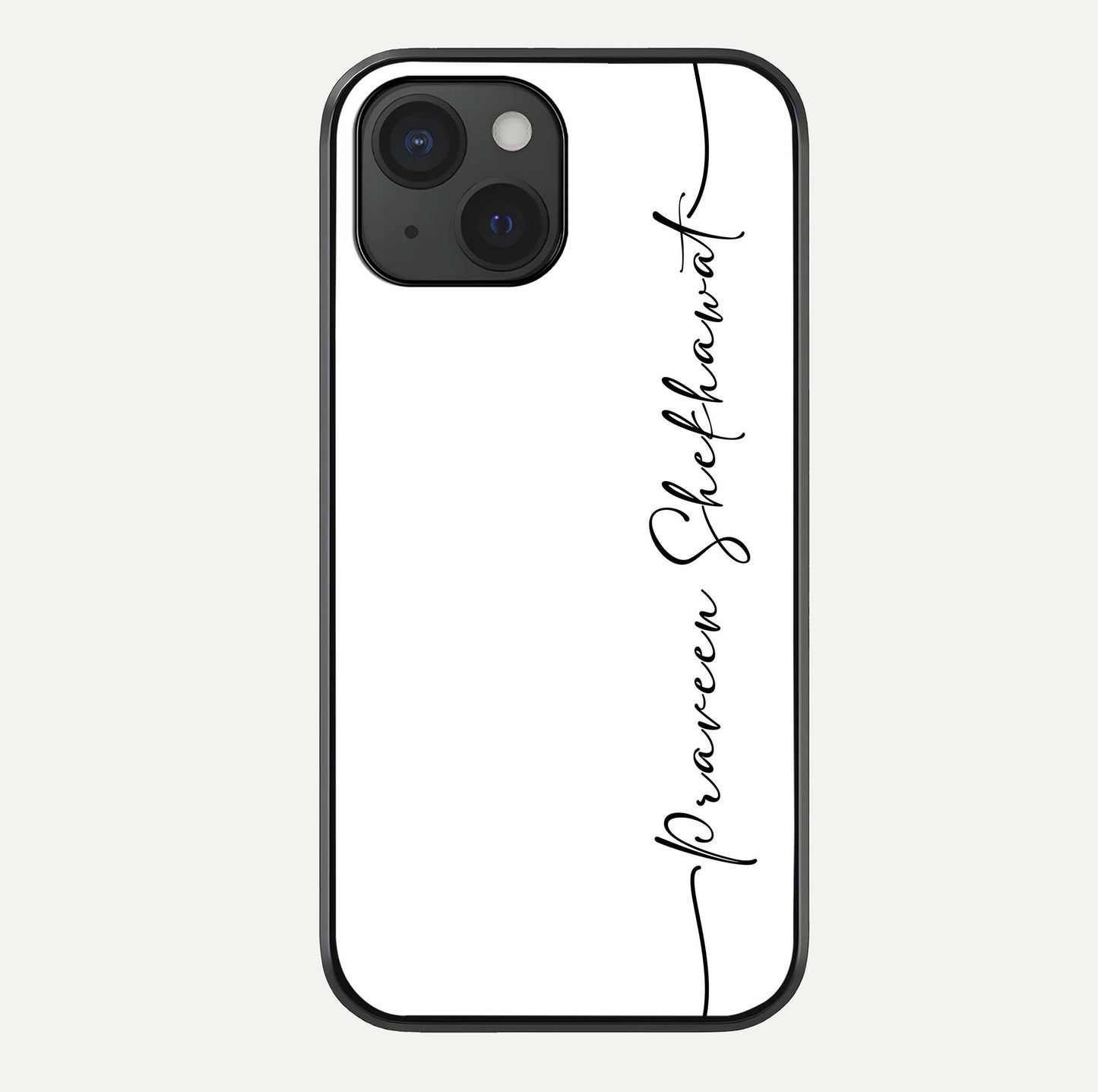 White Tune Custom Name Glass Case For iPhone 15 by Custom World