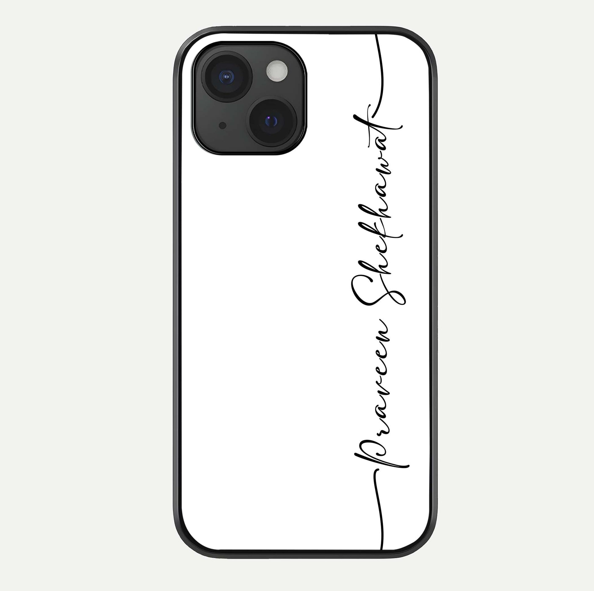 White Tune Custom Name Glass Case For iPhone 15 by Custom World