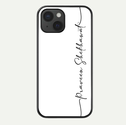 White Tune Custom Name Glass Case For iPhone 15 by Custom World