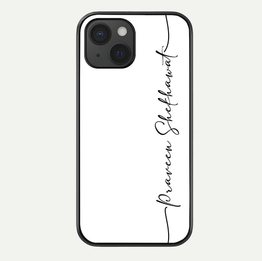 White Tune Custom Name Glass Case For iPhone 15 by Custom World