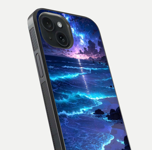 Classic Damn Look Glass Case for iPhone 15 close-up highlighting quote text and reflection shine