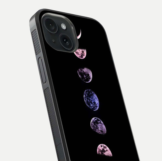 Crimson All Planets Glass Case for iPhone 15 close-up highlighting planet details and reflection polish