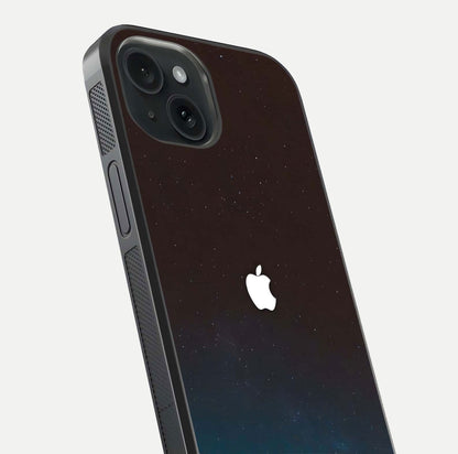 Green Emerald Apple Logo Glass Case for iPhone 15 close-up angled shot showing color depth and reflection clarity
