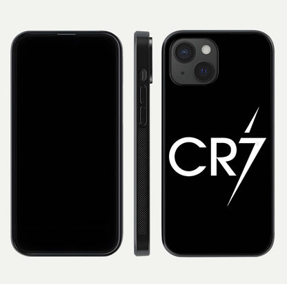CR7 Elite Strike Glass Case for iPhone 15 dual-view layout showing sport tones and edge clarity