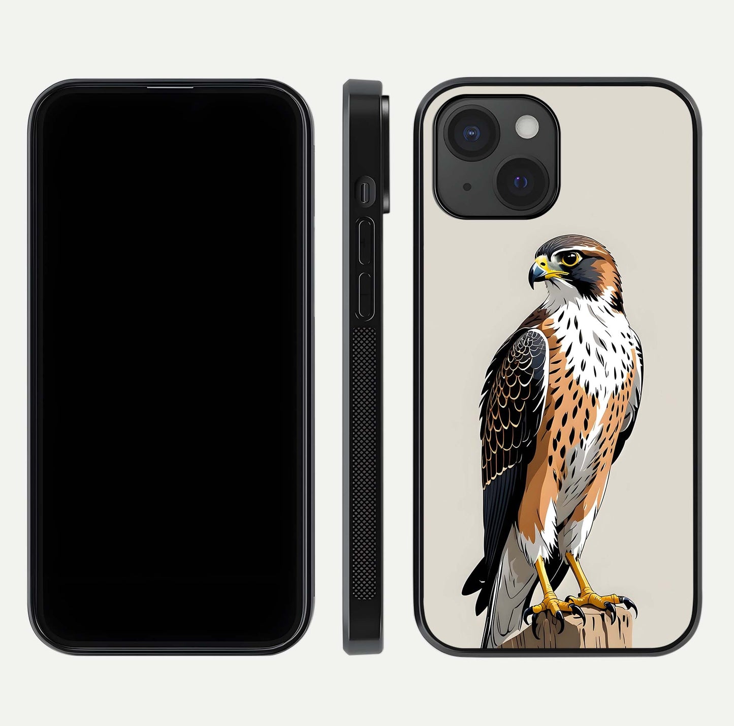 Clever Eagle Glass Case for iPhone 15 dual-view layout showing design symmetry and smooth finish