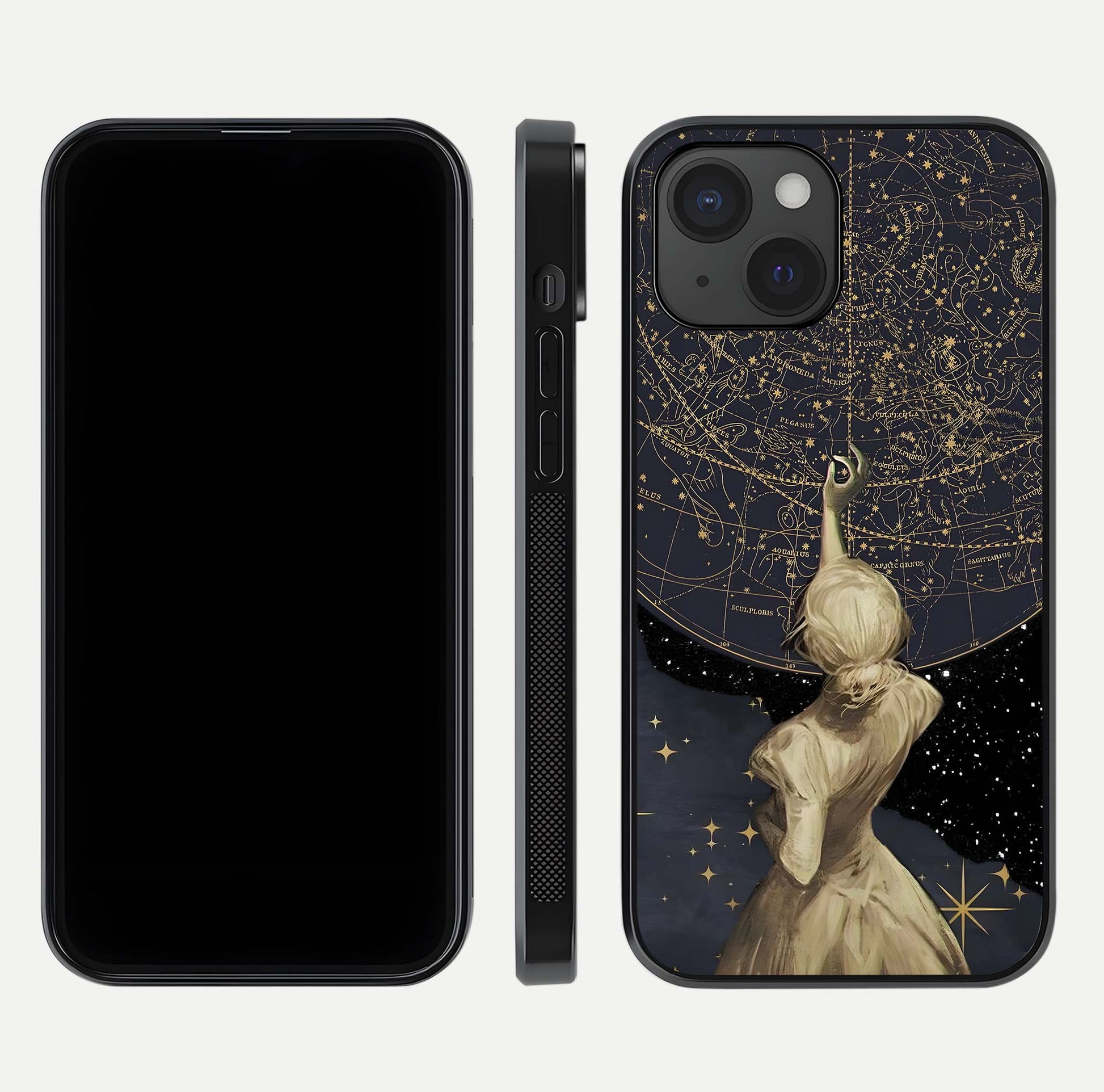 Taylor Swift Girl Glass Case for iPhone 15 front & back layout showing clean edge and vivid print