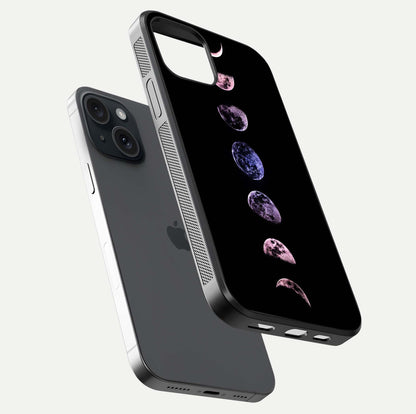 Crimson All Planets Glass Case for iPhone 15 floating mockup showing gloss depth and rich hues