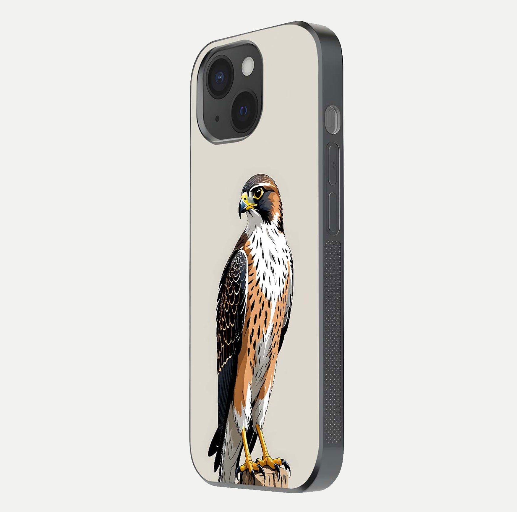 Clever Eagle Glass Case for iPhone 15 side-angle photo capturing edge polish and shine reflection