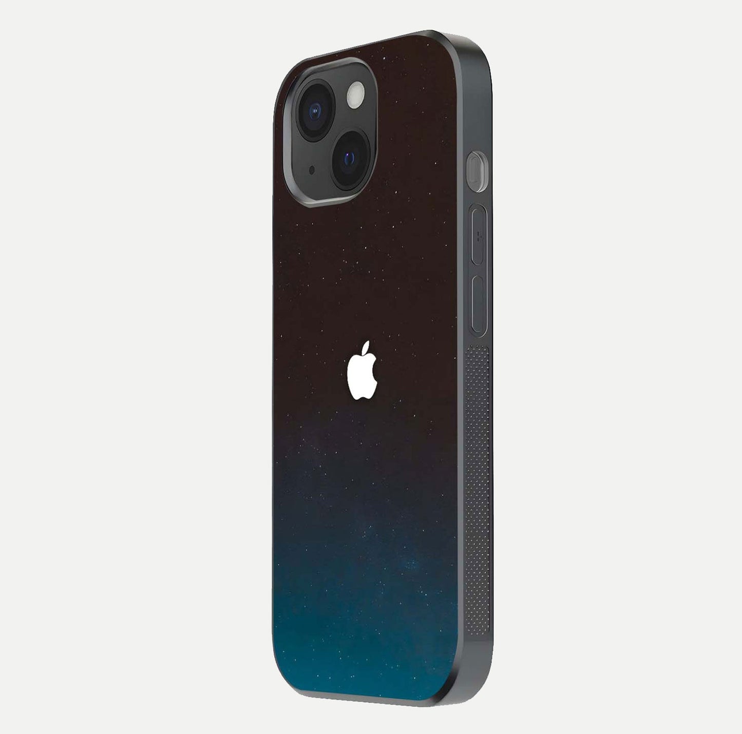Green Emerald Apple Logo Glass Case for iPhone 15 side-angle image showing reflection polish and rich emerald hue