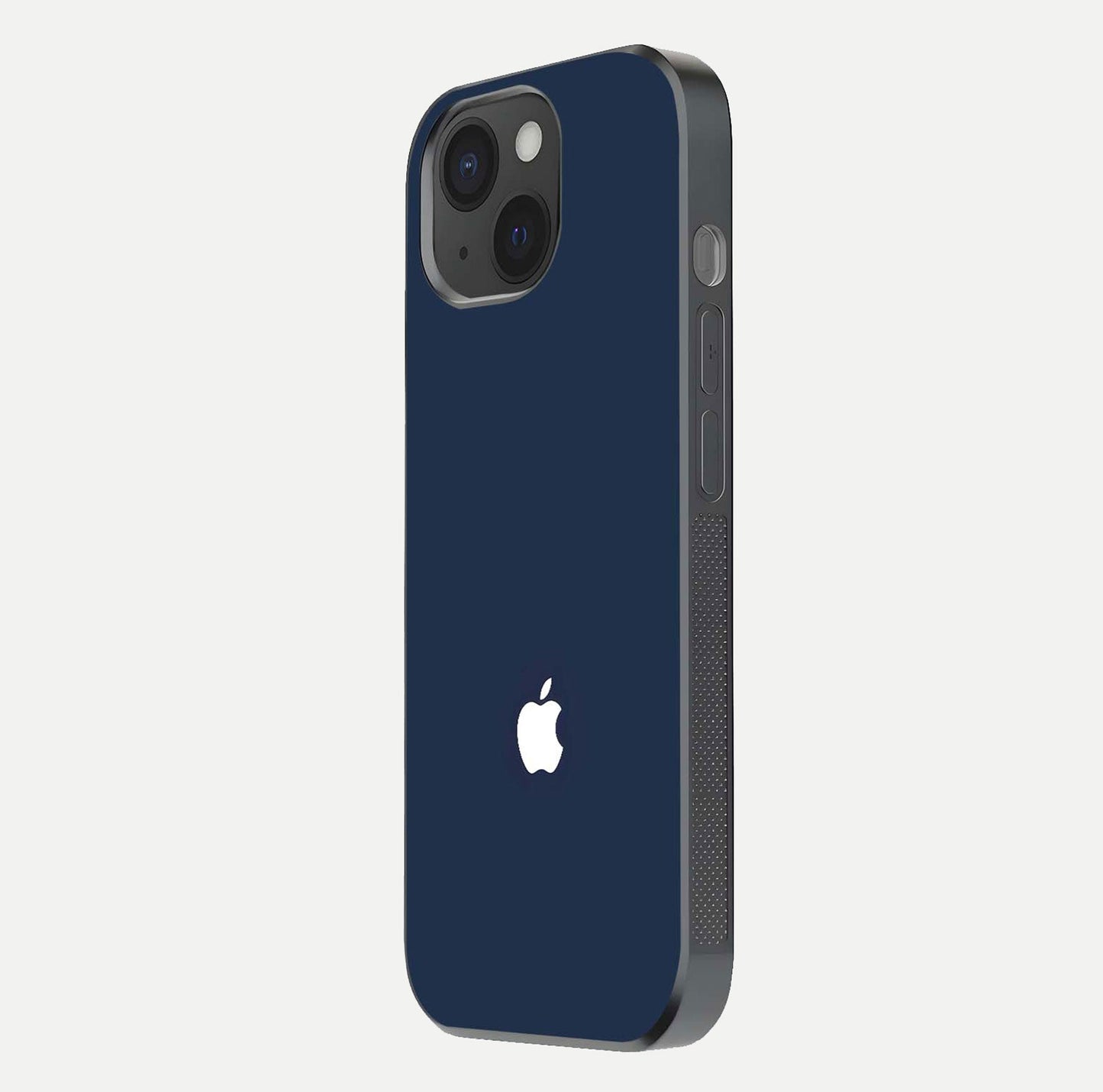Minimal Apple Night Glass Case for iPhone 15 side-angle image showing sleek reflection and clean gloss