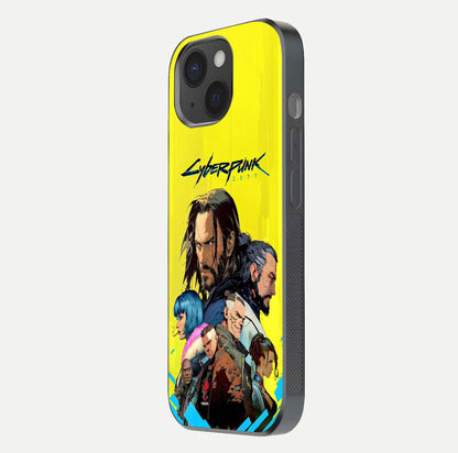 Neon Rebel Genesis Glass Case for iPhone 15 side-angle image showing gloss surface and sharp neon tone