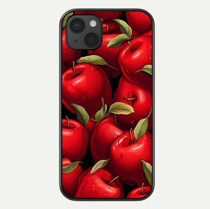 Apple Pattern Glass Case For iPhone 15 Plus by Custom World