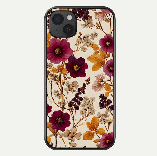 Autumn Wine Bloom Glass Case For iPhone 15 Plus by Custom World