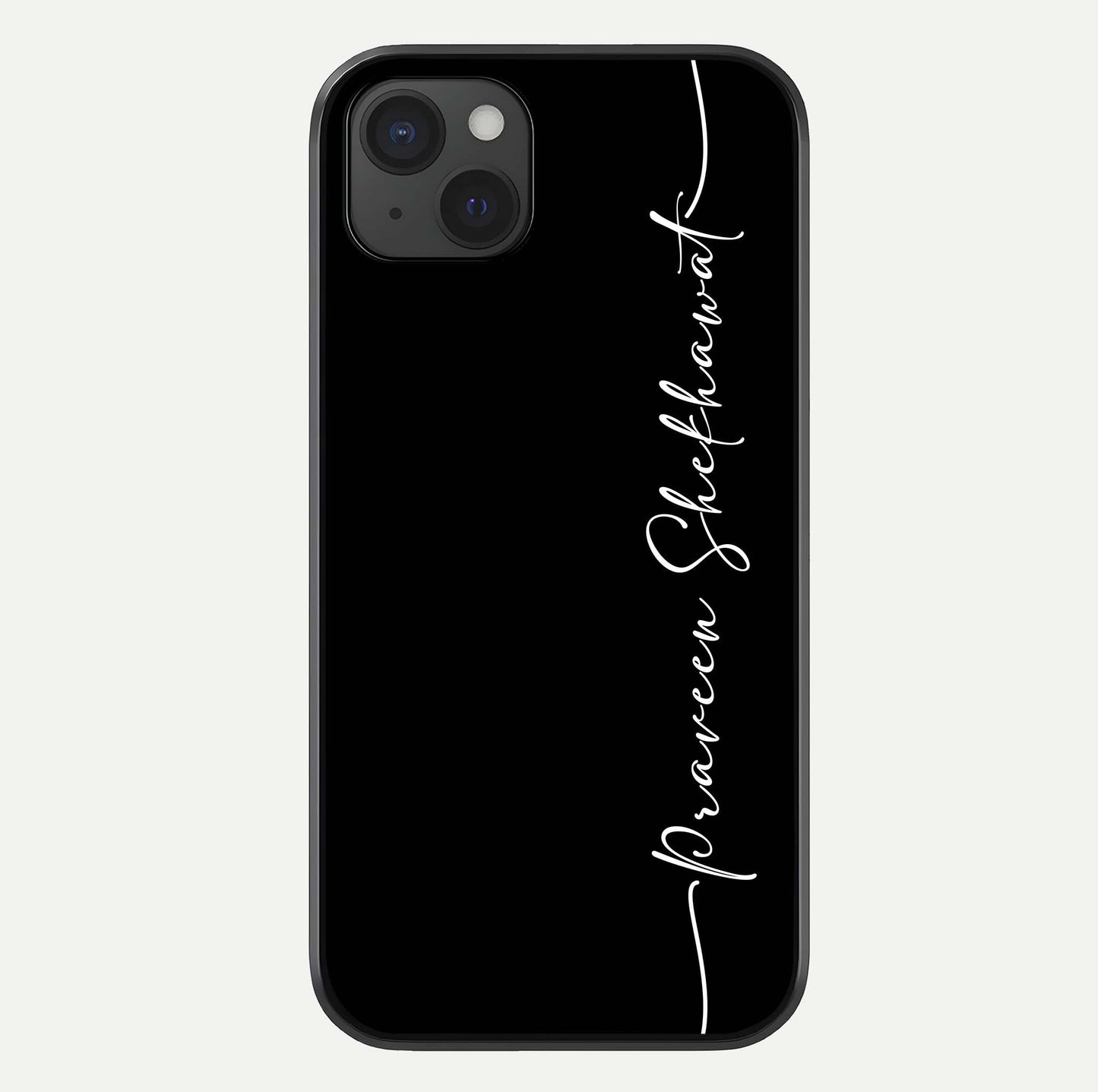 Black Tune Custom Name Glass Case For iPhone 15 Plus by Custom World