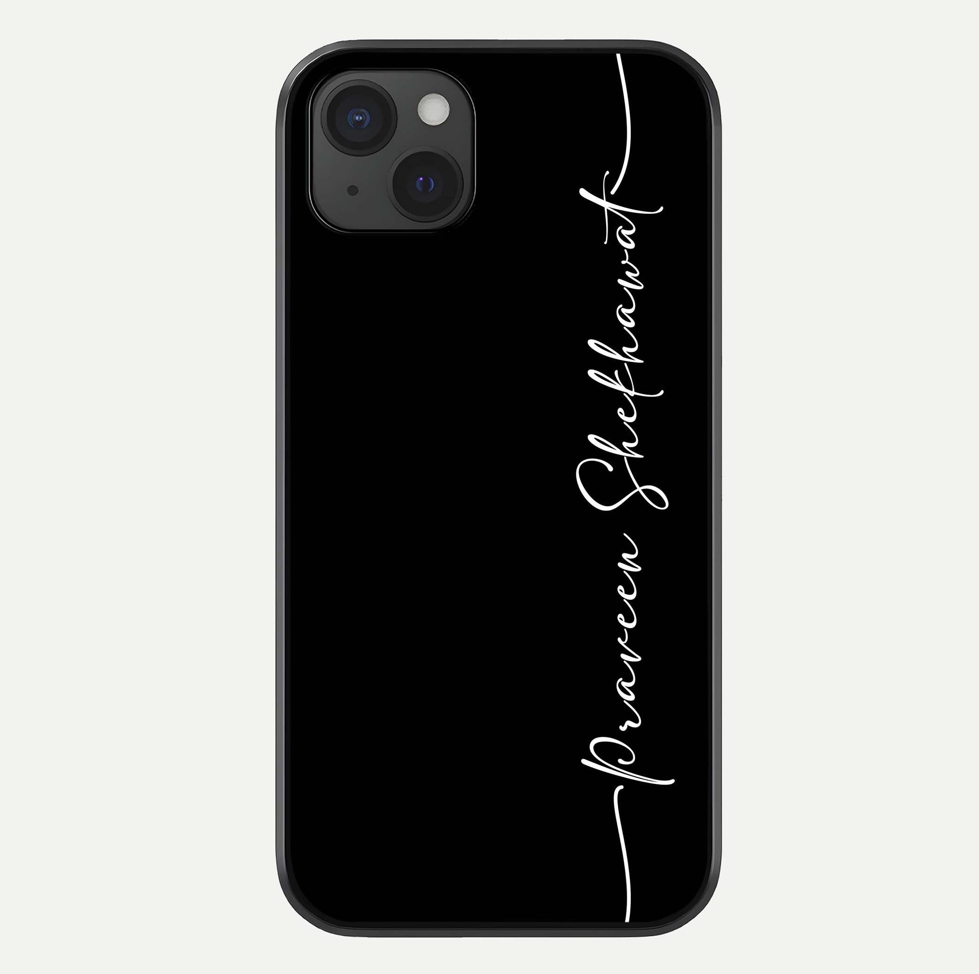 Black Tune Custom Name Glass Case For iPhone 15 Plus by Custom World