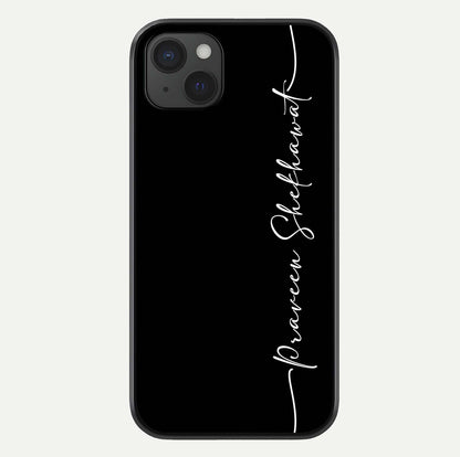 Black Tune Custom Name Glass Case For iPhone 15 Plus by Custom World