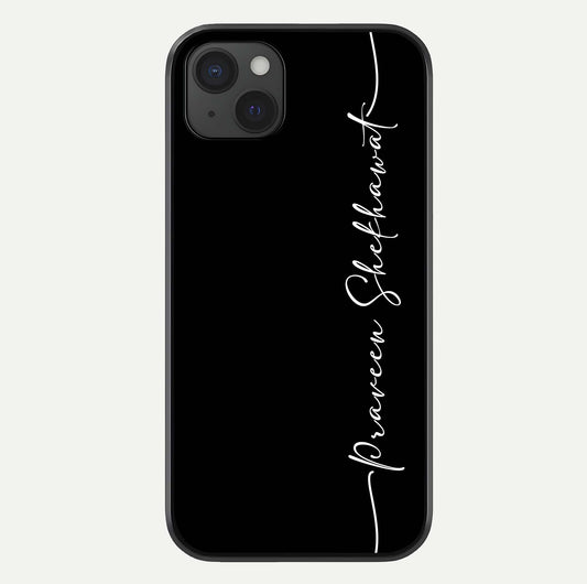 Black Tune Custom Name Glass Case For iPhone 15 Plus by Custom World