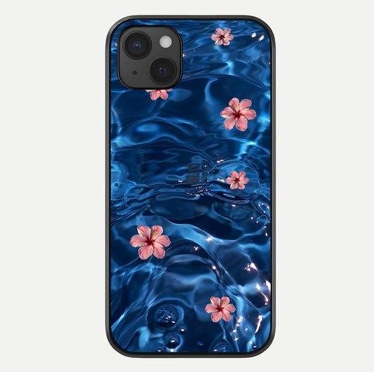 Blooming Water Drift Glass Case For iPhone 15 Plus by Custom World