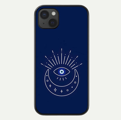 Blue Evil Eye Glass Case For iPhone 15 Plus by Custom World